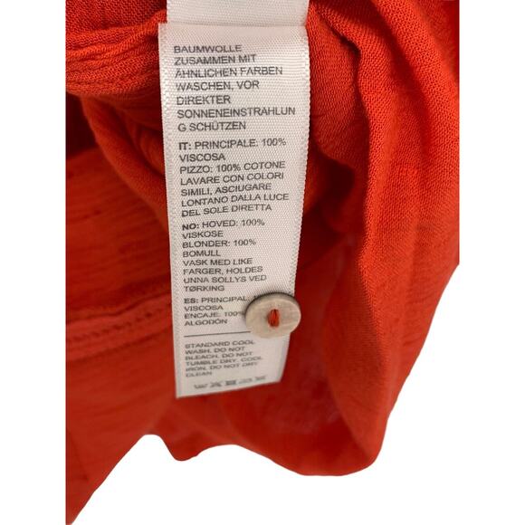 Fat Face Blouse Top Orange Boho Prairie Swiss Dot Size 6 - Picture 10 of 11